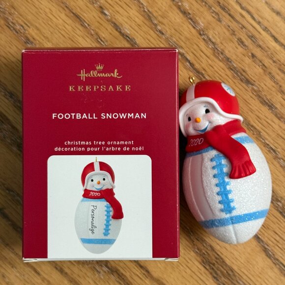 Hallmark Keepsake Ornament Football Snowman Personalize 2020 - Picture 3 of 9